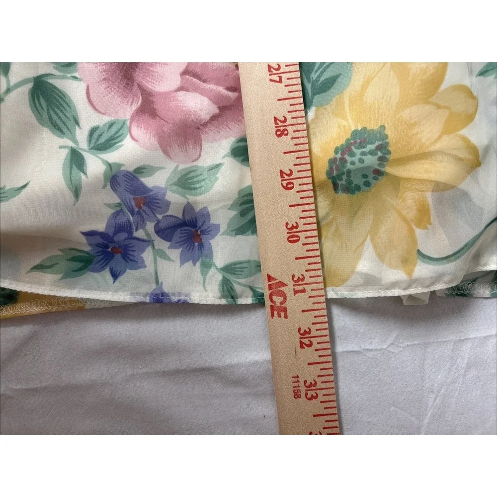 St Michael Pleated Midi Skirt Women Sz 12 (W28) Pastel Floral Print Lined NWOT